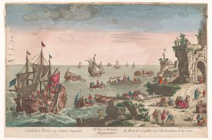 Veduta del porto di Caudebec alla foce della Senna da Jean François Daumont