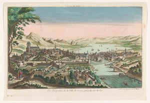 Veduta della città di Ginevra vista dal Lago di Ginevra da Jean François Daumont