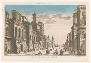 Veduta di una strada verso il mare a Napoli da Jean François Daumont