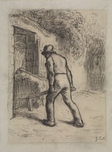 Studio per Uomo con una Carriola da Jean Francois Millet