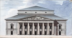 Facciata del Teatro Imperiale Bolshoi Kamenny di San Pietroburgo