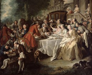 Il pranzo di caccia, dettaglio dei commensali, 1737