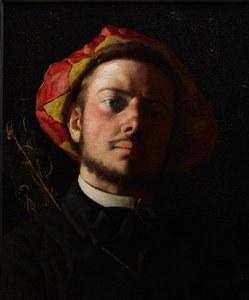 Ritratto di Paul Verlaine come trovatore da Jean Frederic Bazille