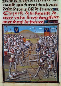 Battaglia di Crecy, miniatura dalle Cronache di Froissart di Jean Froissart