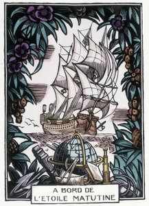 Nave in mare: Illustrazione di Jean-Gabriel Daragnes per il libro 