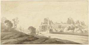 Veduta delle rovine del palazzo sul Palatino a Roma da Jean Grandjean (attributed to)