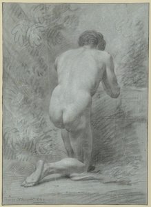Nudo maschile inginocchiato, visto da dietro da Jean Grandjean