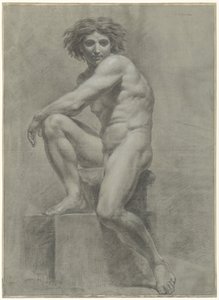 Nudo maschile seduto da Jean Grandjean