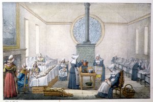 Bambini trovati (orfanotrofio) - Litografia di Marlet, fine XIX secolo da Jean Henri Marlet
