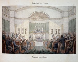 La Camera dei Deputati in seduta - in "Dipinti di Parigi" di Marlet