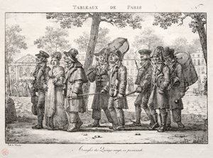 Scene di Parigi: Ciechi del Quinze Vingts, in cammino da Jean Henri Marlet