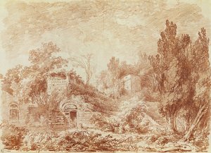 Teatro antico, Villa Adriana, vicino a Tivoli da Jean Honore Fragonard