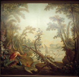 Insegna del salotto Marteau: paesaggio con cigno