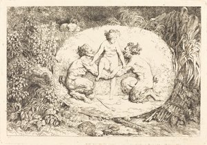 Ninfa sostenuta da due satiri da Jean Honore Fragonard