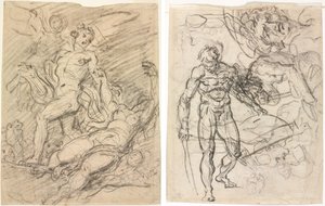 Orfeo ed Euridice (recto); Studi di figure (verso) da Jean Honore Fragonard