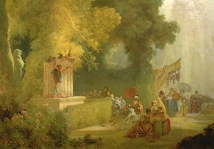 La festa a Saint-Cloud, (dettaglio del teatro dei burattini) da Jean Honore Fragonard