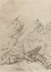 Il Mulattiere Attacca Don Chisciotte mentre Giace Indifeso a Terra da Jean Honore Fragonard