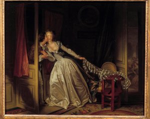Il bacio vola Dipinto di Jean Honore Fragonard (1732-1806) 1788 Dim. 0,45 x 0,55 m Hermitage Museum, San Pietroburgo da Jean Honore Fragonard