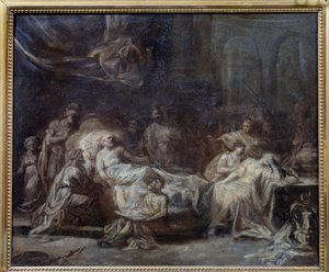 Il testamento. Famiglia riunita attorno a un vecchio in agonia che detta il suo testamento da Jean Honore Fragonard