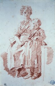Giovane ragazza e sua sorellina Sanguigna di Jean Honore Fragonard (1732-1806) 1774 Besançon, Museo delle Belle Arti da Jean Honore Fragonard