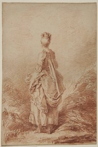 Giovane donna che guarda indietro