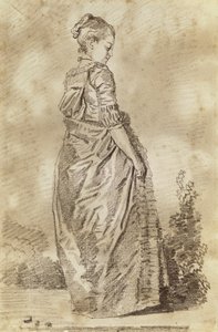 Giovane donna che cammina da Jean Honore Fragonard