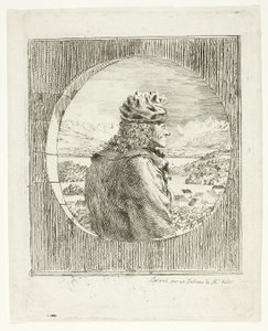 Voltaire visto di profilo da Jean Huber