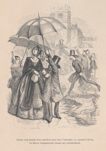 Avevo troppo bisogno di un omnibus, ma appena inizia a piovere, sembrano tutti sparire..., 1843 da Jean Ignace Isidore Gérard