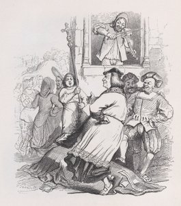 Il violinista di Meudon da Le opere complete di Béranger, 1836 da Jean Ignace Isidore Gérard