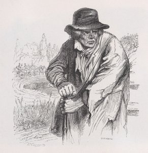 Il vecchio vagabondo dalle Opere complete di Béranger, 1836 da Jean Ignace Isidore Gérard