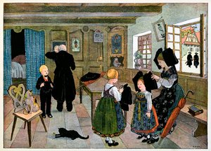 Il mio villaggio, quelli che non dimenticano: Domenica mattina, preparazione per la chiesa da Jean Jacques (1873 1951) Waltz
