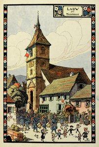 Il paradiso tricolore: Lauw vicino a Massevaux 1918 da Jean Jacques (1873 1951) Waltz
