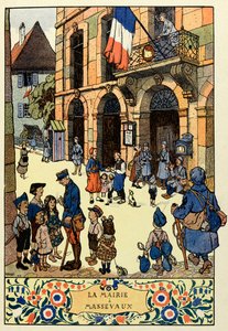 Il paradiso tricolore; Il Municipio di Massevaux 1918 da Jean Jacques (1873 1951) Waltz