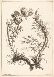 Ornamento con fiori da Jean Jacques Avril I after Jean Baptiste Pillement