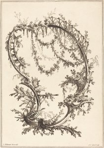 Ornamento con un puntone e una ringhiera da Jean Jacques Avril I after Jean Baptiste Pillement