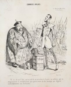 Commercio inglese. Yé vo dis quil faut, que vo achte ce poisonne to dsuite..., 1840 da Jean Jacques Grandville