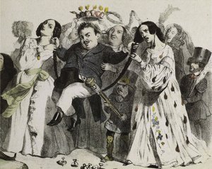 Honoré de Balzac, il più prolifico dei nostri autori, sostenuto e incoronato da donne, 1839 da Jean Jacques Grandville