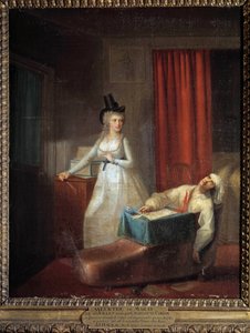 Assassinio di Charlotte Corday a Jean Paul Marat (1743-1793) il 13 luglio da Jean Jacques Hauer