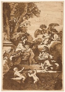 Sacra Famiglia con angeli da Jean Jacques Lagrenee