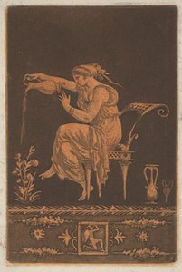 Giovane Donna Drappeggiata, Seduta, che Annaffia una Pianta da Jean Jacques Lagrenee