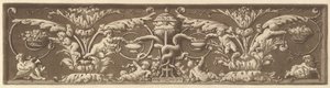 Fregio ornamentale con putti e serpenti intrecciati, da Recueil de Différentes Compositi..., 1784 da Jean Jacques Lagrenee