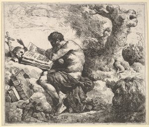 San Girolamo in un paesaggio da Jean Jacques Lagrenee