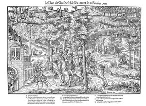 Omicidio di François de Lorraine, Duca di Guise, Guerre di religione francesi, 18 febbraio 1563 da Jean Jacques Perrissin