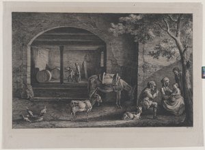 Interno di una Fattoria a Saint-Jean-de-Touslas, 1793 da Jean Jacques de Boissieu