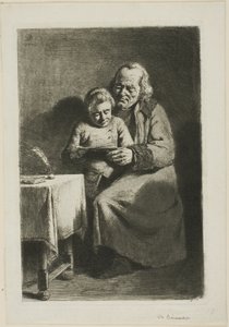 Vecchio con un ragazzo che legge da Jean Jacques de Boissieu