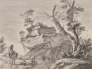 Pagina del titolo di una serie di dieci paesaggi, 1763 da Jean Jacques de Boissieu