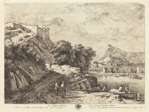 Vista di Aqua Pendente sulla strada da Siena a Roma da Jean Jacques de Boissieu