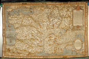 Carta geografica dei Galli che mostra i confini con Germania e Italia. Realizzata dal cartografo Jean Jolivet (XVI secolo) da Jean Jolivet