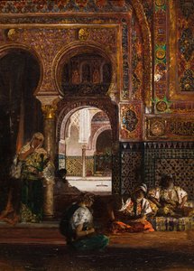 Scena di harem, cinque donne, 1880 circa (olio su tela) da Jean Joseph Benjamin Constant