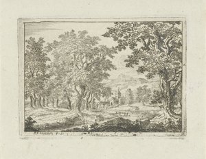 Paesaggio fluviale alberato da Jean Joseph Hanson